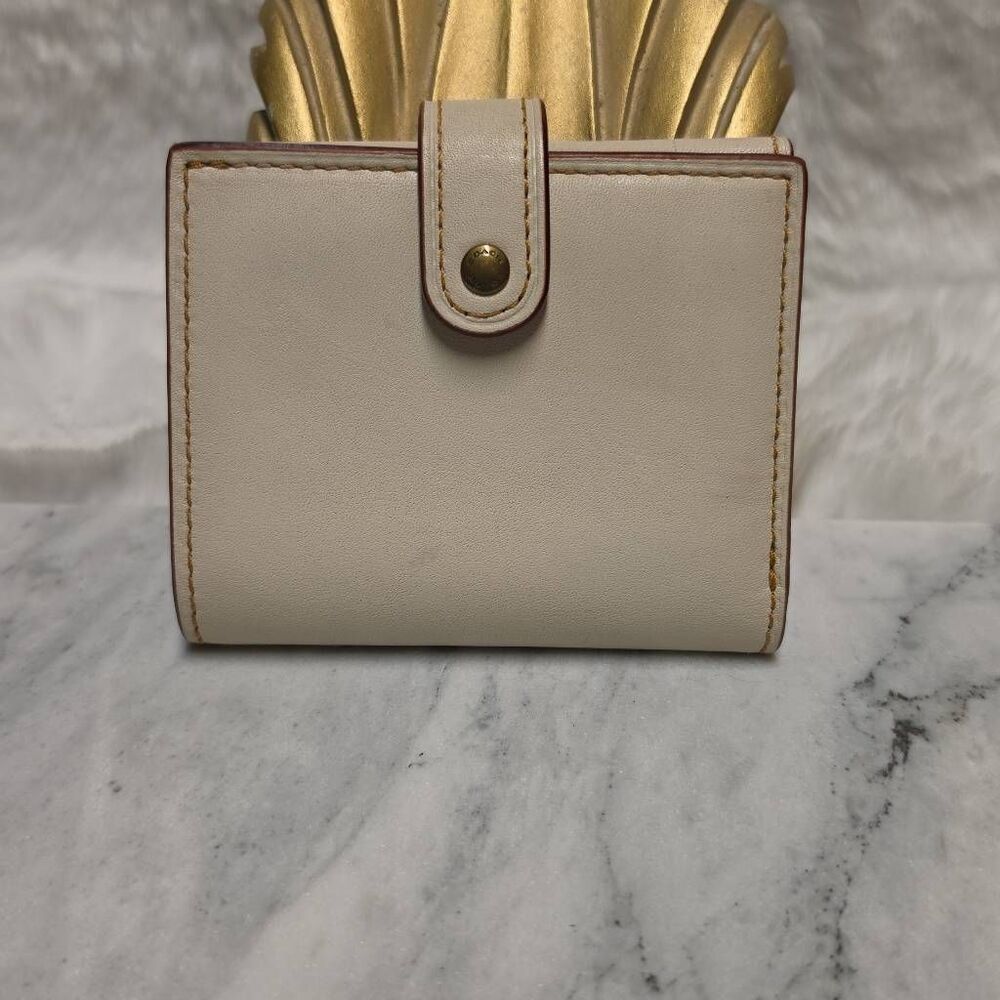 Coach 1941 Small Trifold Wallet crafted in chalk white